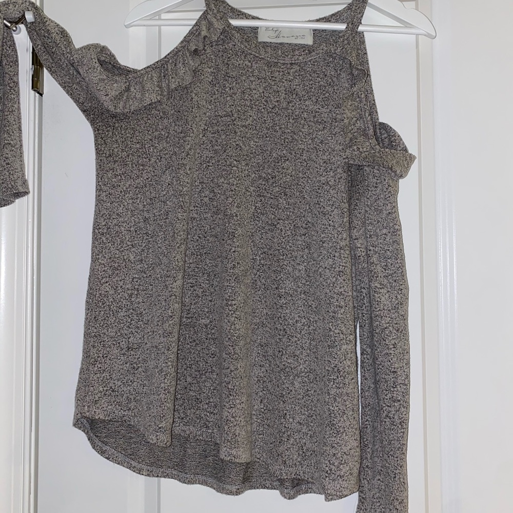 Cold-shoulder Ruffle Sweater